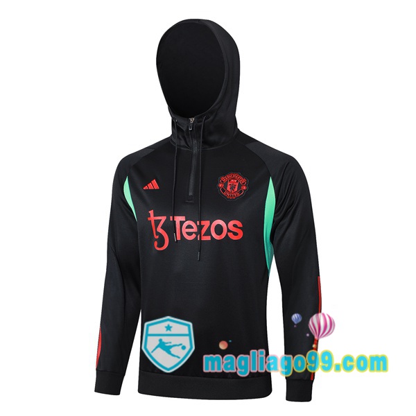 Magliago - Passione Maglie Thai Affidabili Basso Costo Online Shop | Felpa con cappuccio Manchester United Nero 2023/2024