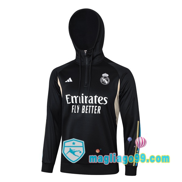 Magliago - Passione Maglie Thai Affidabili Basso Costo Online Shop | Felpa con cappuccio Real Madrid Nero 2023/2024