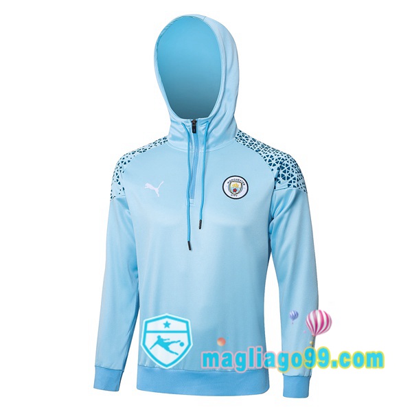 Magliago - Passione Maglie Thai Affidabili Basso Costo Online Shop | Felpa con cappuccio Manchester City Blu 2023/2024