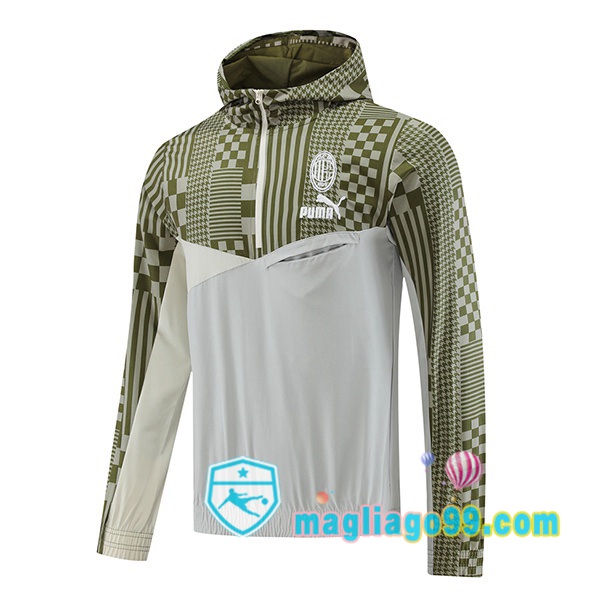 Magliago - Passione Maglie Thai Affidabili Basso Costo Online Shop | Giacca Con Cappuccio AC Milan Bianco Giallo 2023/2024