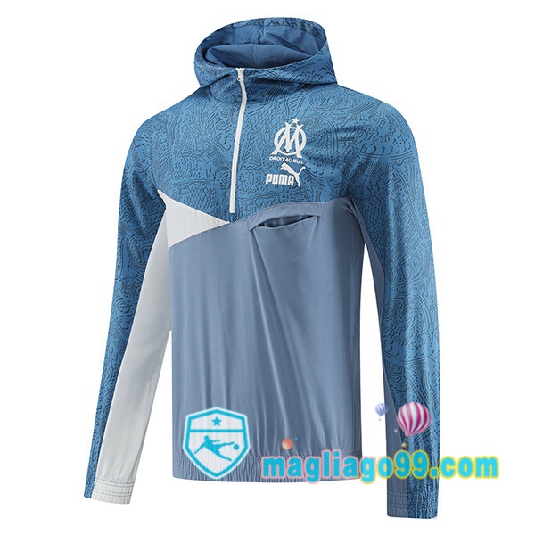 Magliago - Passione Maglie Thai Affidabili Basso Costo Online Shop | Giacca Con Cappuccio Marsiglia OM Blu 2023/2024