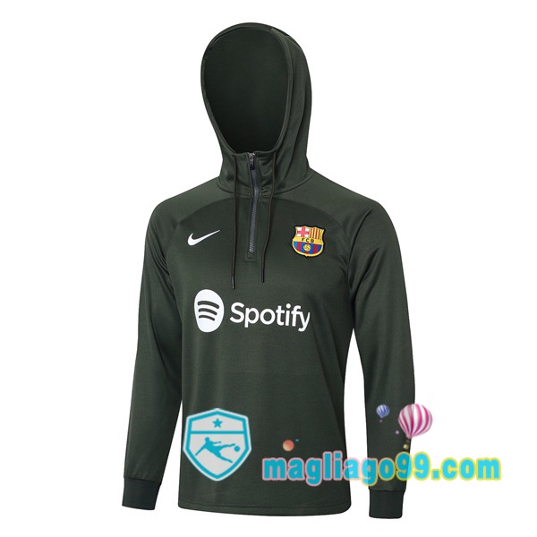 Magliago - Passione Maglie Thai Affidabili Basso Costo Online Shop | Felpa con cappuccio FC Barcellona Verde 2023/2024