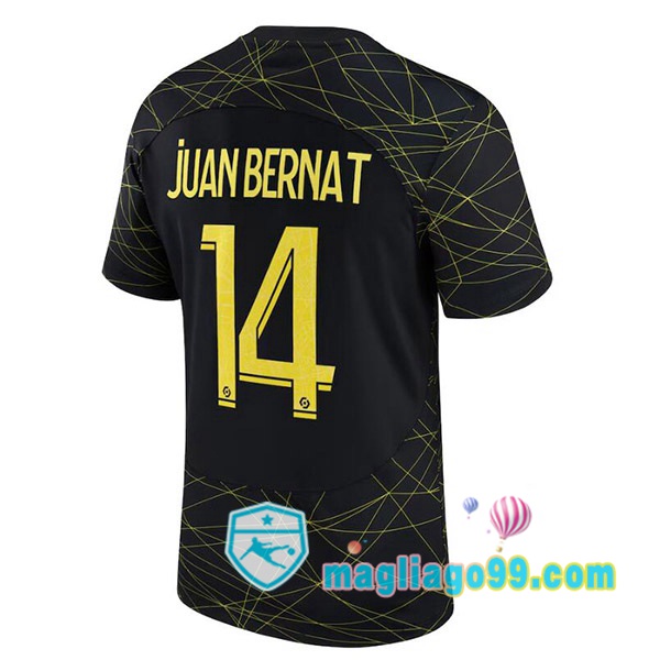 Magliago - Passione Maglie Thai Affidabili Basso Costo Online Shop | Maglia Paris PSG (JUAN BERNAT 14) Quattro Nero 2022/2023