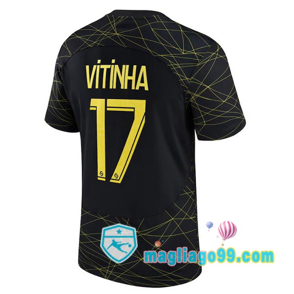 Magliago - Passione Maglie Thai Affidabili Basso Costo Online Shop | Maglia Paris PSG (VITINHA 17) Quattro Nero 2022/2023