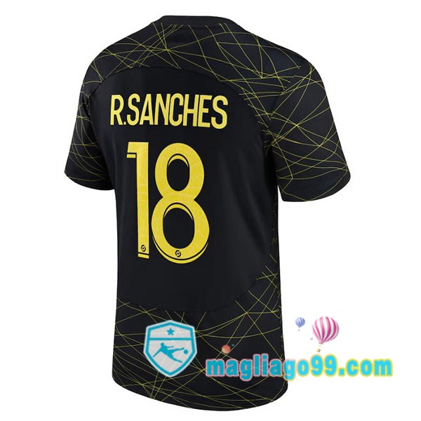 Magliago - Passione Maglie Thai Affidabili Basso Costo Online Shop | Maglia Paris PSG (R.SANCHES 18) Quattro Nero 2022/2023