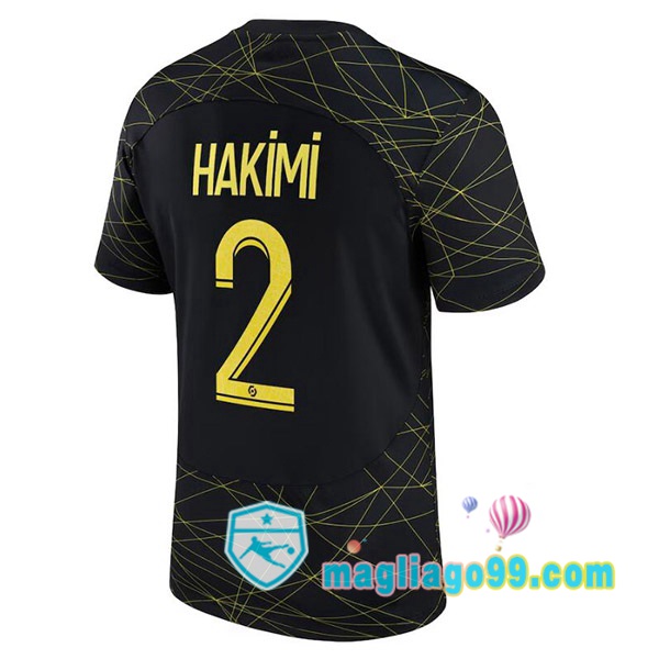 Magliago - Passione Maglie Thai Affidabili Basso Costo Online Shop | Maglia Paris PSG (HAKIMI 2) Quattro Nero 2022/2023