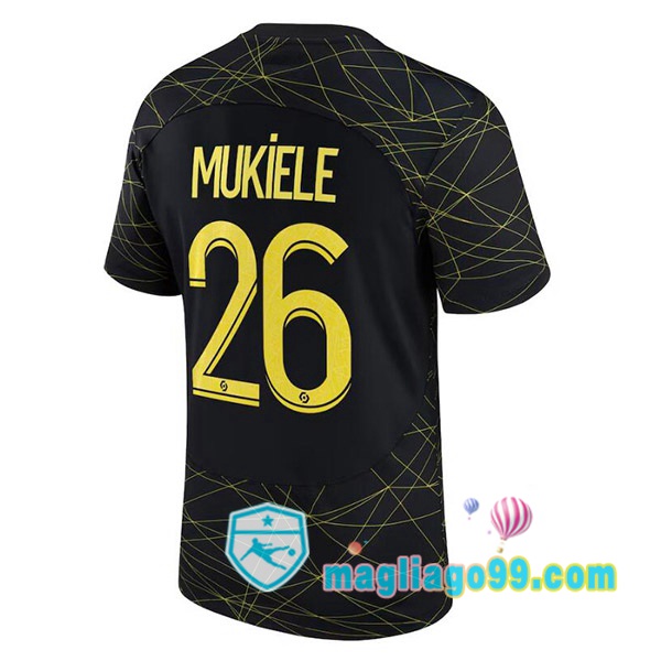 Magliago - Passione Maglie Thai Affidabili Basso Costo Online Shop | Maglia Paris PSG (MUKIELE 26) Quattro Nero 2022/2023