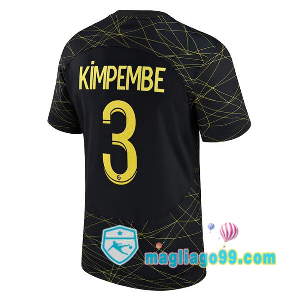 Magliago - Passione Maglie Thai Affidabili Basso Costo Online Shop | Maglia Paris PSG (KIMPEMBE 3) Quattro Nero 2022/2023