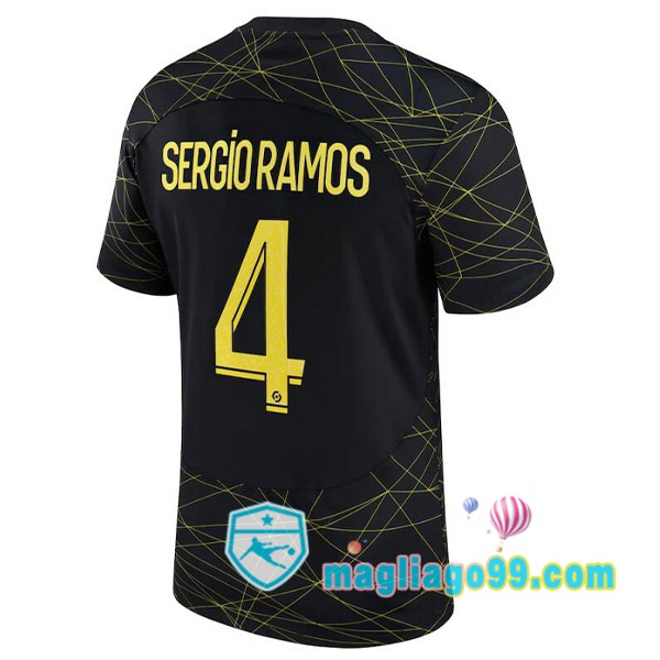 Magliago - Passione Maglie Thai Affidabili Basso Costo Online Shop | Maglia Paris PSG (SERGIO RAMOS 4) Quattro Nero 2022/2023