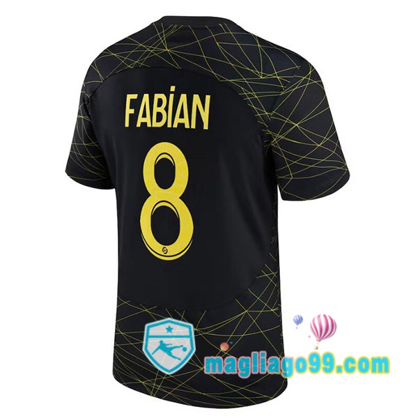 Magliago - Passione Maglie Thai Affidabili Basso Costo Online Shop | Maglia Paris PSG (FABIAN 8) Quattro Nero 2022/2023