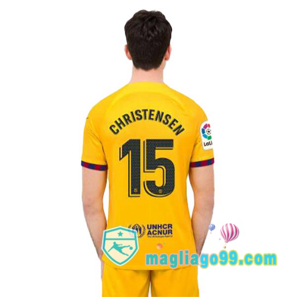Magliago - Passione Maglie Thai Affidabili Basso Costo Online Shop | Maglia FC Barcellona (CHRISTENSEN 15) Quattro Giallo 2022/2023