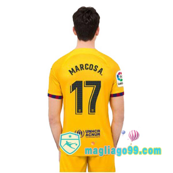 Magliago - Passione Maglie Thai Affidabili Basso Costo Online Shop | Maglia FC Barcellona (MARCOS A. 17) Quattro Giallo 2022/2023