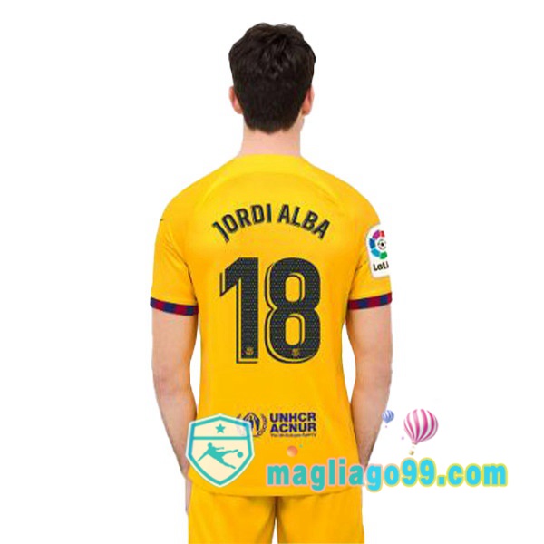 Magliago - Passione Maglie Thai Affidabili Basso Costo Online Shop | Maglia FC Barcellona (JORDI ALBA 18) Quattro Giallo 2022/2023