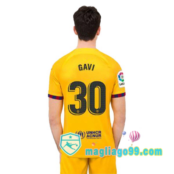 Magliago - Passione Maglie Thai Affidabili Basso Costo Online Shop | Maglia FC Barcellona (GAVI 30) Quattro Giallo 2022/2023