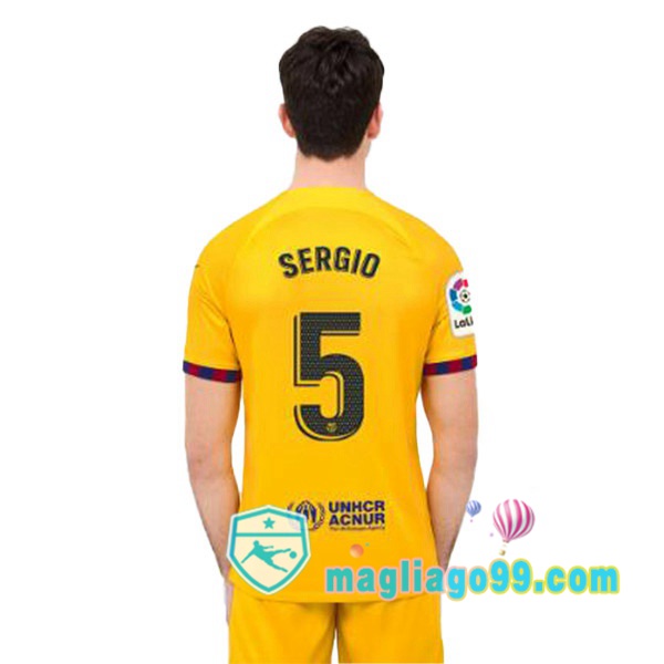 Magliago - Passione Maglie Thai Affidabili Basso Costo Online Shop | Maglia FC Barcellona (SERGIO 5) Quattro Giallo 2022/2023