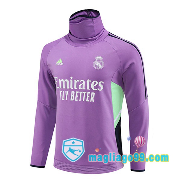 Magliago - Passione Maglie Thai Affidabili Basso Costo Online Shop | Felpa Calcio Real Madrid Collo Alto Porpora 2023/2024
