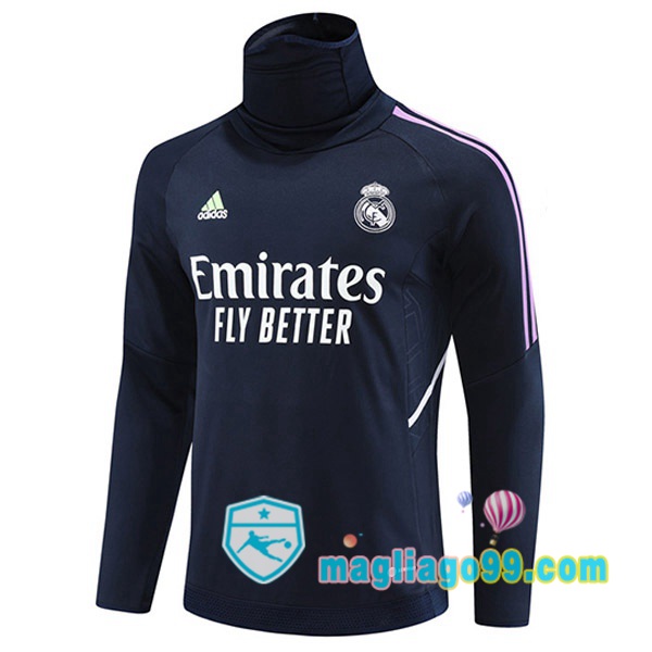 Magliago - Passione Maglie Thai Affidabili Basso Costo Online Shop | Felpa Calcio Real Madrid Collo Alto Blu Royal 2023/2024