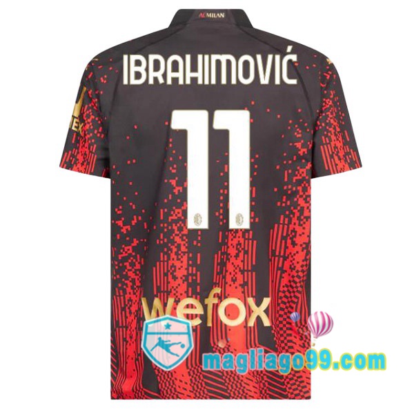 Magliago - Passione Maglie Thai Affidabili Basso Costo Online Shop | Maglia AC Milan (IBRAHIMOVIĆ 11) Quattro Rosso Nero 2022/2023