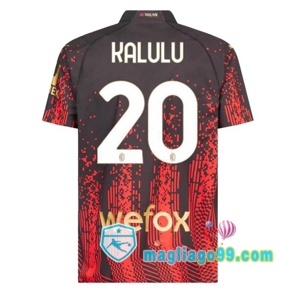 Magliago - Passione Maglie Thai Affidabili Basso Costo Online Shop | Maglia AC Milan (KALULU 20) Quattro Rosso Nero 2022/2023