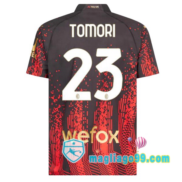 Magliago - Passione Maglie Thai Affidabili Basso Costo Online Shop | Maglia AC Milan (TOMORI 23) Quattro Rosso Nero 2022/2023