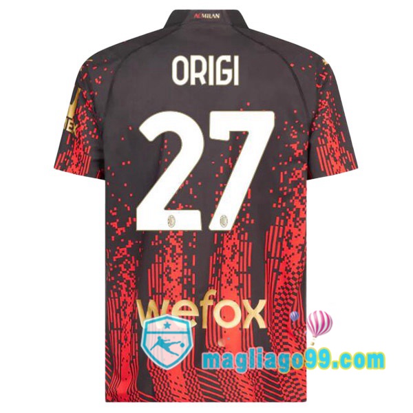 Magliago - Passione Maglie Thai Affidabili Basso Costo Online Shop | Maglia AC Milan (ORIGI 27) Quattro Rosso Nero 2022/2023