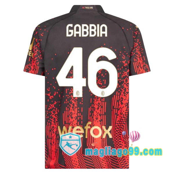 Magliago - Passione Maglie Thai Affidabili Basso Costo Online Shop | Maglia AC Milan (GABBIA 46) Quattro Rosso Nero 2022/2023