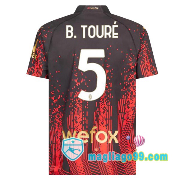 Magliago - Passione Maglie Thai Affidabili Basso Costo Online Shop | Maglia AC Milan (B. TOURÉ 5) Quattro Rosso Nero 2022/2023