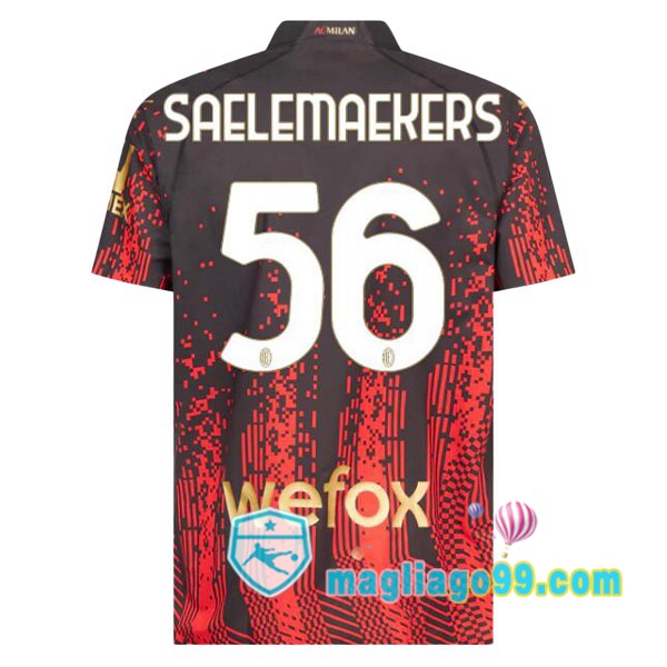 Magliago - Passione Maglie Thai Affidabili Basso Costo Online Shop | Maglia AC Milan (SAELEMAEKERS 56) Quattro Rosso Nero 2022/2023