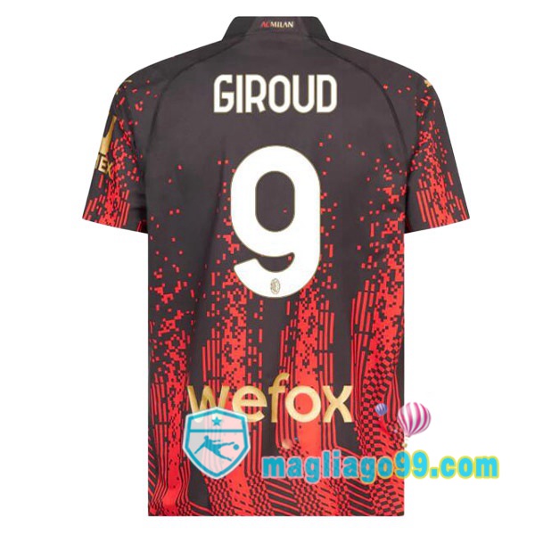 Magliago - Passione Maglie Thai Affidabili Basso Costo Online Shop | Maglia AC Milan (GIROUD 9) Quattro Rosso Nero 2022/2023