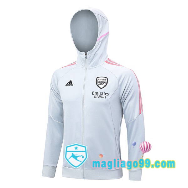 Magliago - Passione Maglie Thai Affidabili Basso Costo Online Shop | Giacca Con Cappuccio Arsenal Bianco 2023/2024