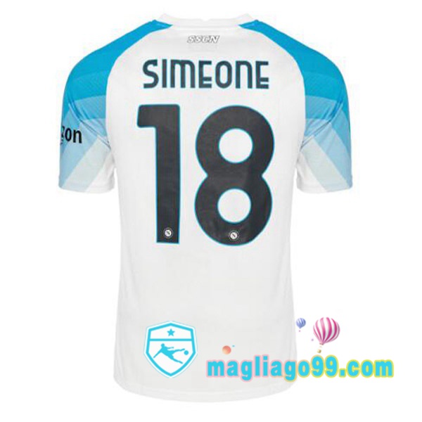Magliago - Passione Maglie Thai Affidabili Basso Costo Online Shop | Maglia SSC Napoli (Simeone 18) Face Game Blu Bianco 2022/2023