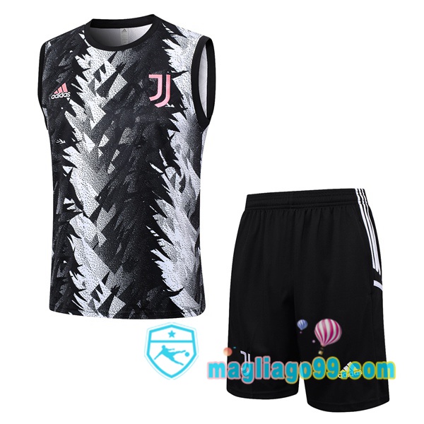 Magliago - Passione Maglie Thai Affidabili Basso Costo Online Shop | Gilet Calcio Juventus + Shorts Nero Bianco 2023/2024