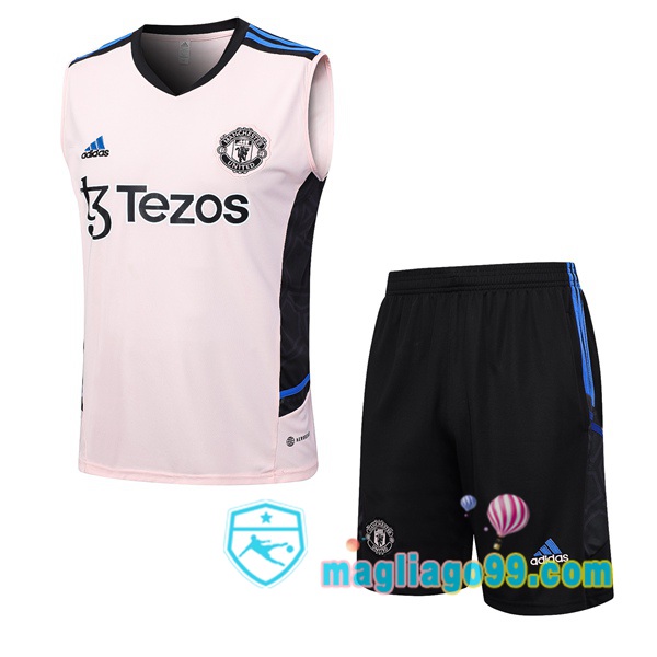 Magliago - Passione Maglie Thai Affidabili Basso Costo Online Shop | Gilet Calcio Manchester United + Shorts Rosa 2023/2024