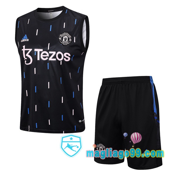 Magliago - Passione Maglie Thai Affidabili Basso Costo Online Shop | Gilet Calcio Manchester United + Shorts Nero 2023/2024
