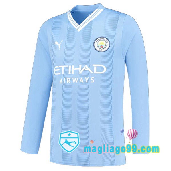 Magliago - Passione Maglie Thai Affidabili Basso Costo Online Shop | Maglia Manchester City Prima Maniche Lunghe Blu 2023/2024