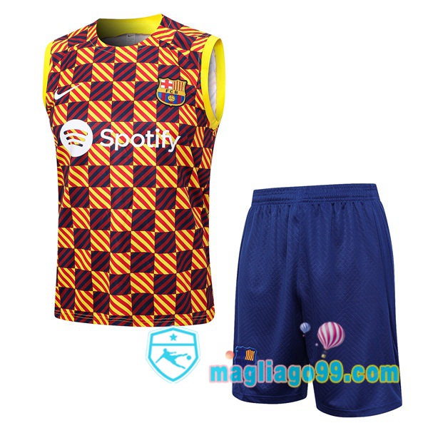 Magliago - Passione Maglie Thai Affidabili Basso Costo Online Shop | Gilet Calcio FC Barcellona + Shorts Giallo 2023/2024