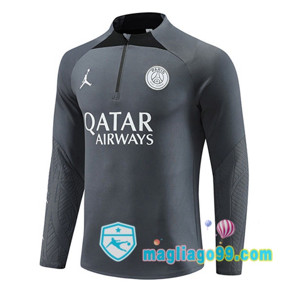 Magliago - Passione Maglie Thai Affidabili Basso Costo Online Shop | Felpa Calcio JORDAN Paris PSG Grigio 2023/2024