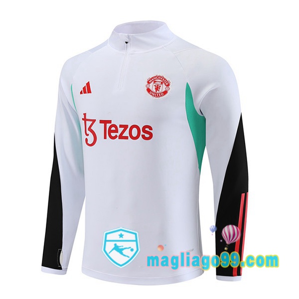 Magliago - Passione Maglie Thai Affidabili Basso Costo Online Shop | Felpa Calcio Manchester United Bianco 2023/2024