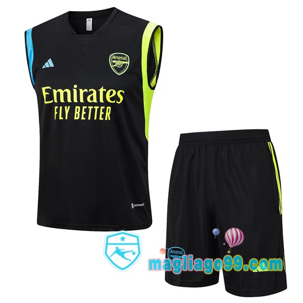 Magliago - Passione Maglie Thai Affidabili Basso Costo Online Shop | Gilet Calcio Arsenal + Shorts Nero 2023/2024