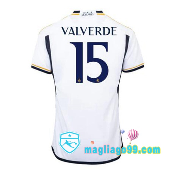 Magliago - Passione Maglie Thai Affidabili Basso Costo Online Shop | Maglia Real Madrid (Valverde 15) Prima Bianco 2023/2024