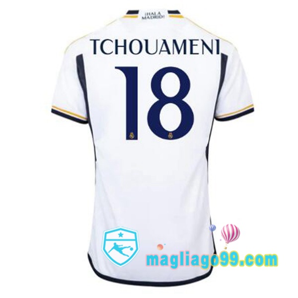 Magliago - Passione Maglie Thai Affidabili Basso Costo Online Shop | Maglia Real Madrid (Tchouameni 18) Prima Bianco 2023/2024