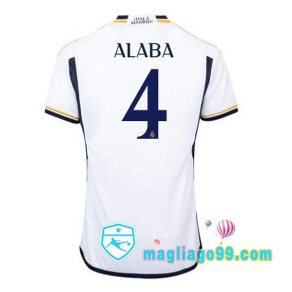 Magliago - Passione Maglie Thai Affidabili Basso Costo Online Shop | Maglia Real Madrid (Alaba 4) Prima Bianco 2023/2024