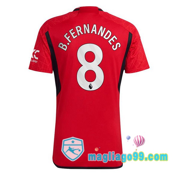 Magliago - Passione Maglie Thai Affidabili Basso Costo Online Shop | Maglia Manchester United (B.Fernandes 8) Prima Rosso 2023/2024