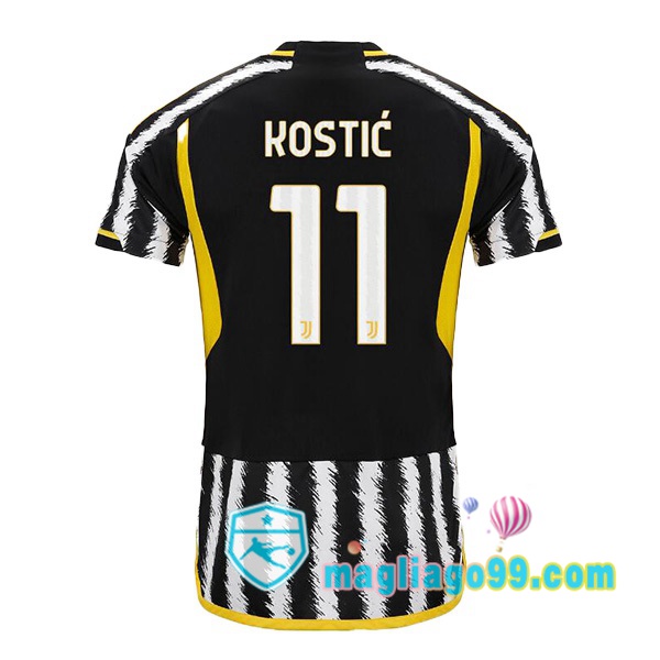 Magliago - Passione Maglie Thai Affidabili Basso Costo Online Shop | Maglia Juventus (KOSTIĆ 11) Prima Nero Bianco 2023/2024