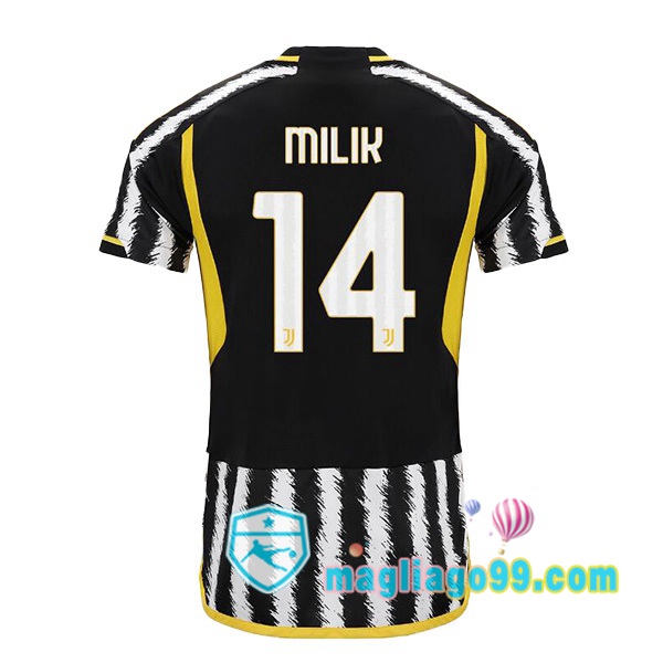 Magliago - Passione Maglie Thai Affidabili Basso Costo Online Shop | Maglia Juventus (MILIK 14) Prima Nero Bianco 2023/2024