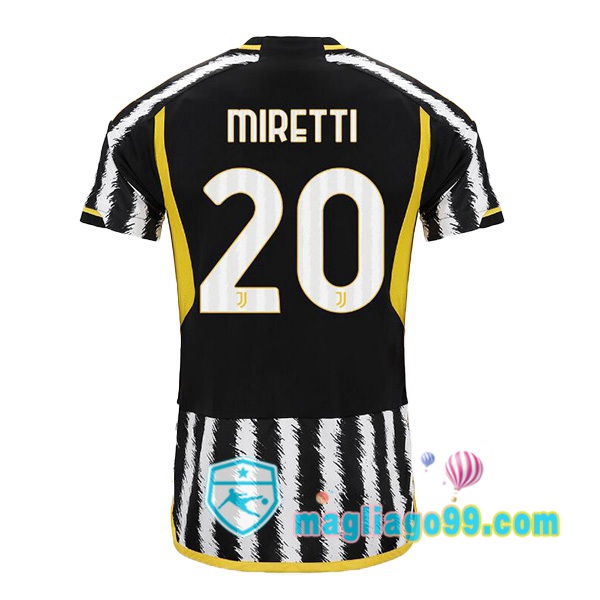 Magliago - Passione Maglie Thai Affidabili Basso Costo Online Shop | Maglia Juventus (MIRETTI 20) Prima Nero Bianco 2023/2024