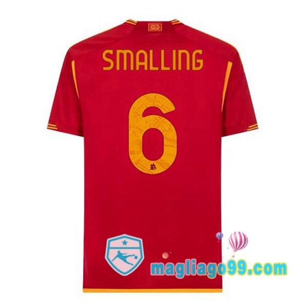 Magliago - Passione Maglie Thai Affidabili Basso Costo Online Shop | Maglia AS Roma (SMALLING 6) Prima Rosso 2023/2024