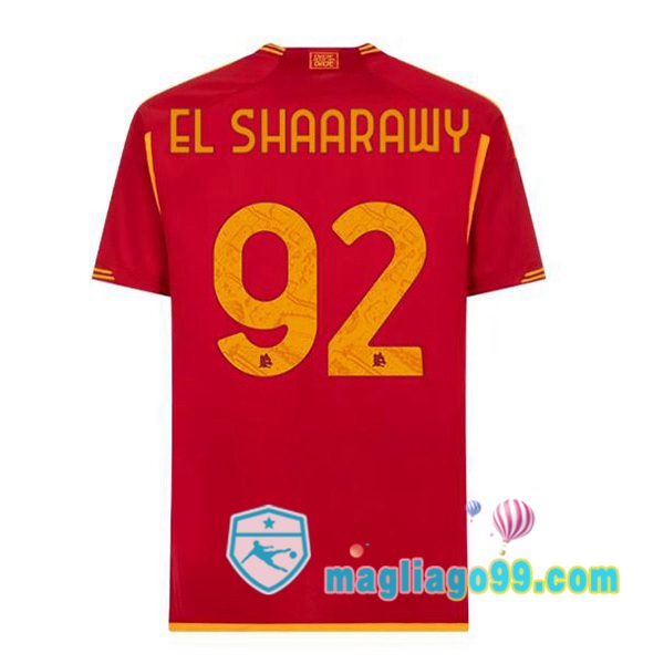 Magliago - Passione Maglie Thai Affidabili Basso Costo Online Shop | Maglia AS Roma (EL SHAARAWY 92) Prima Rosso 2023/2024