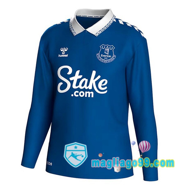 Magliago - Passione Maglie Thai Affidabili Basso Costo Online Shop | Maglia Everton Prima Maniche Lunghe Blu 2023/2024