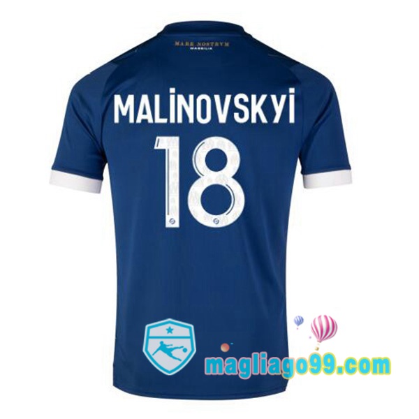 Magliago - Passione Maglie Thai Affidabili Basso Costo Online Shop | Maglia Marsiglia OM (MALINOVSKYI 18) Seconda Blu 2023/2024